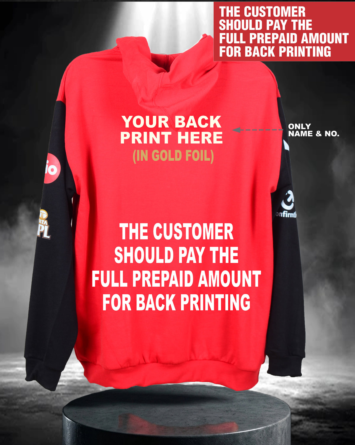 BENGALURU BACKPRINT CUSTOMIZED HOODIE – TWO STAR (GOLD FOIL EDITION) 2026
