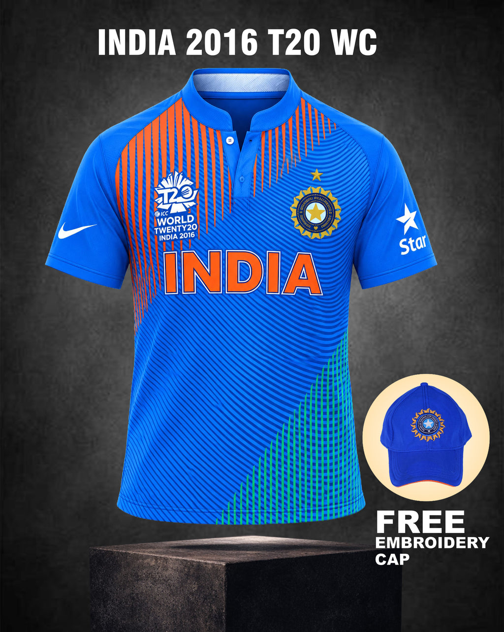 INDIA RETRO WC 2016 (T20) JERSEY