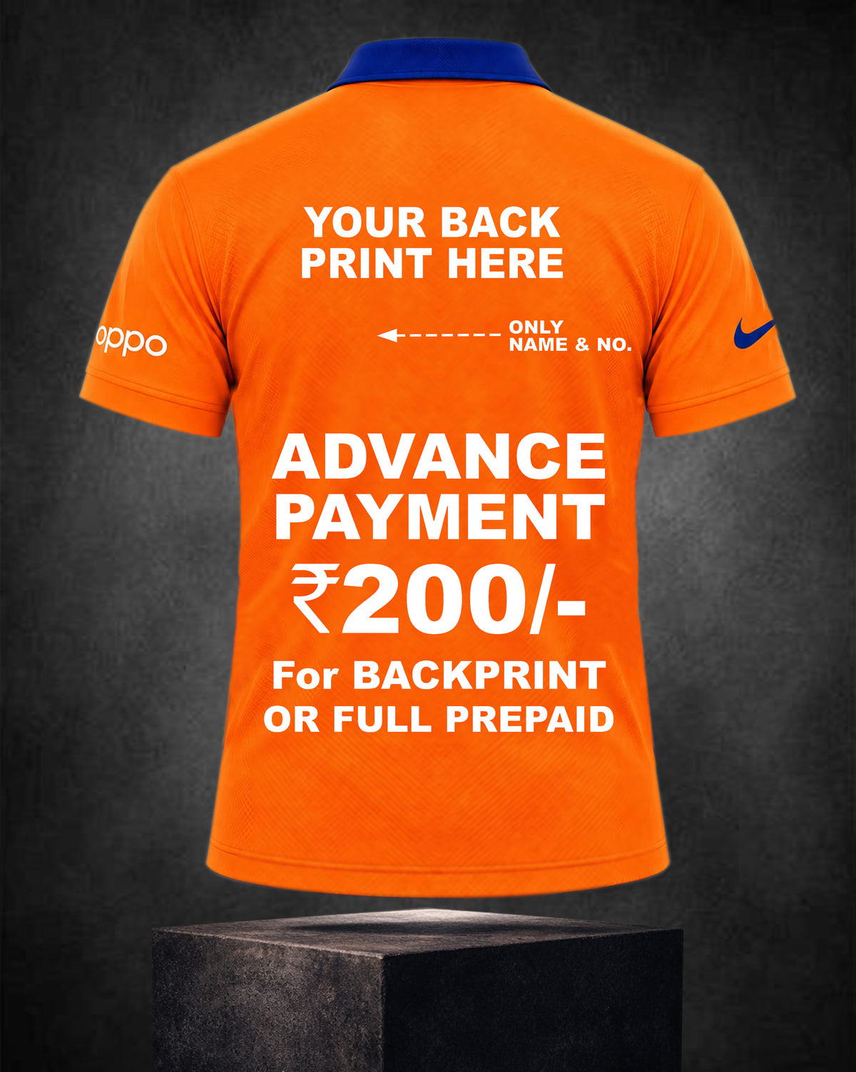 INDIA RETRO WC 2019 (ODI) Orange JERSEY