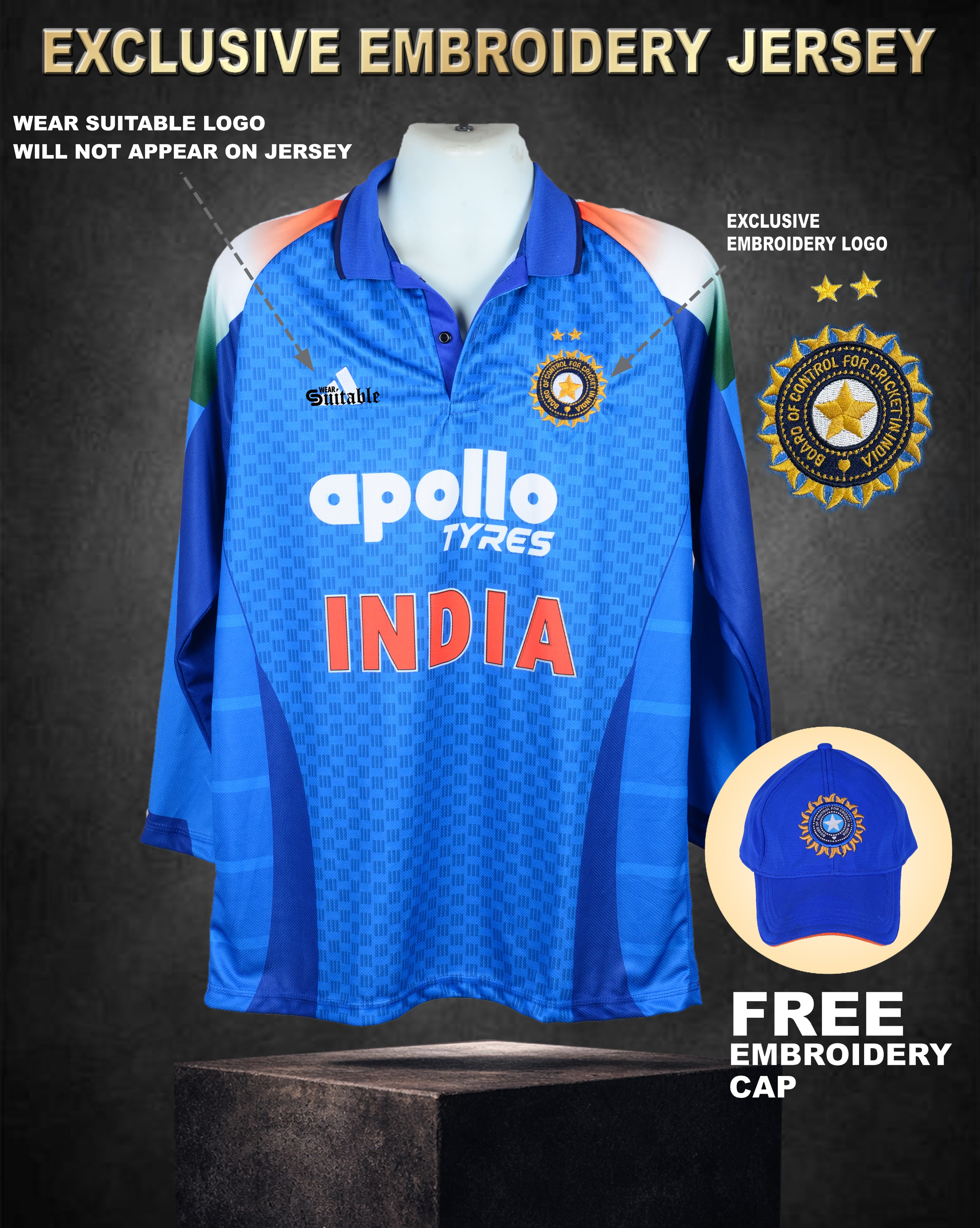 ODI - EXCLUSIVE EMBROIDERY JERSEY (FUll SILVES)