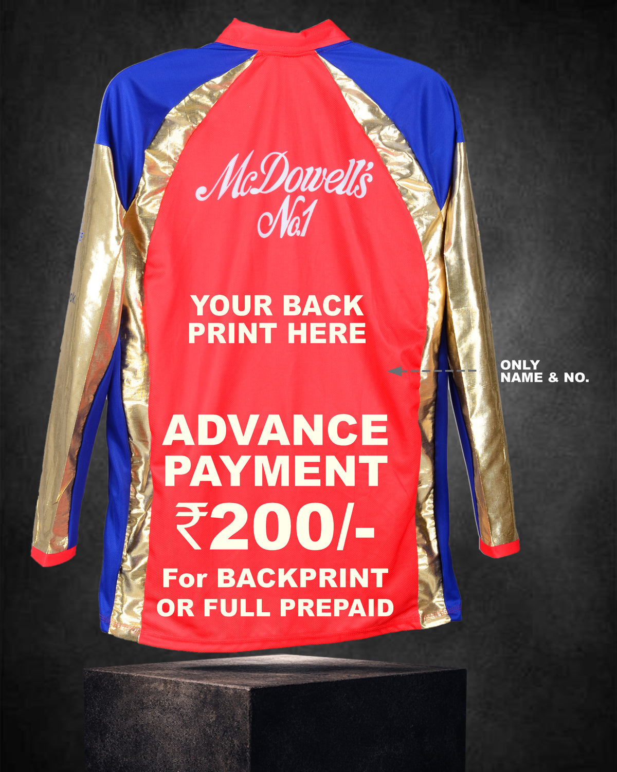 RETRO JERSEY (2012)  FULL SLEEVE  - GOLD EDITION BENGALURU