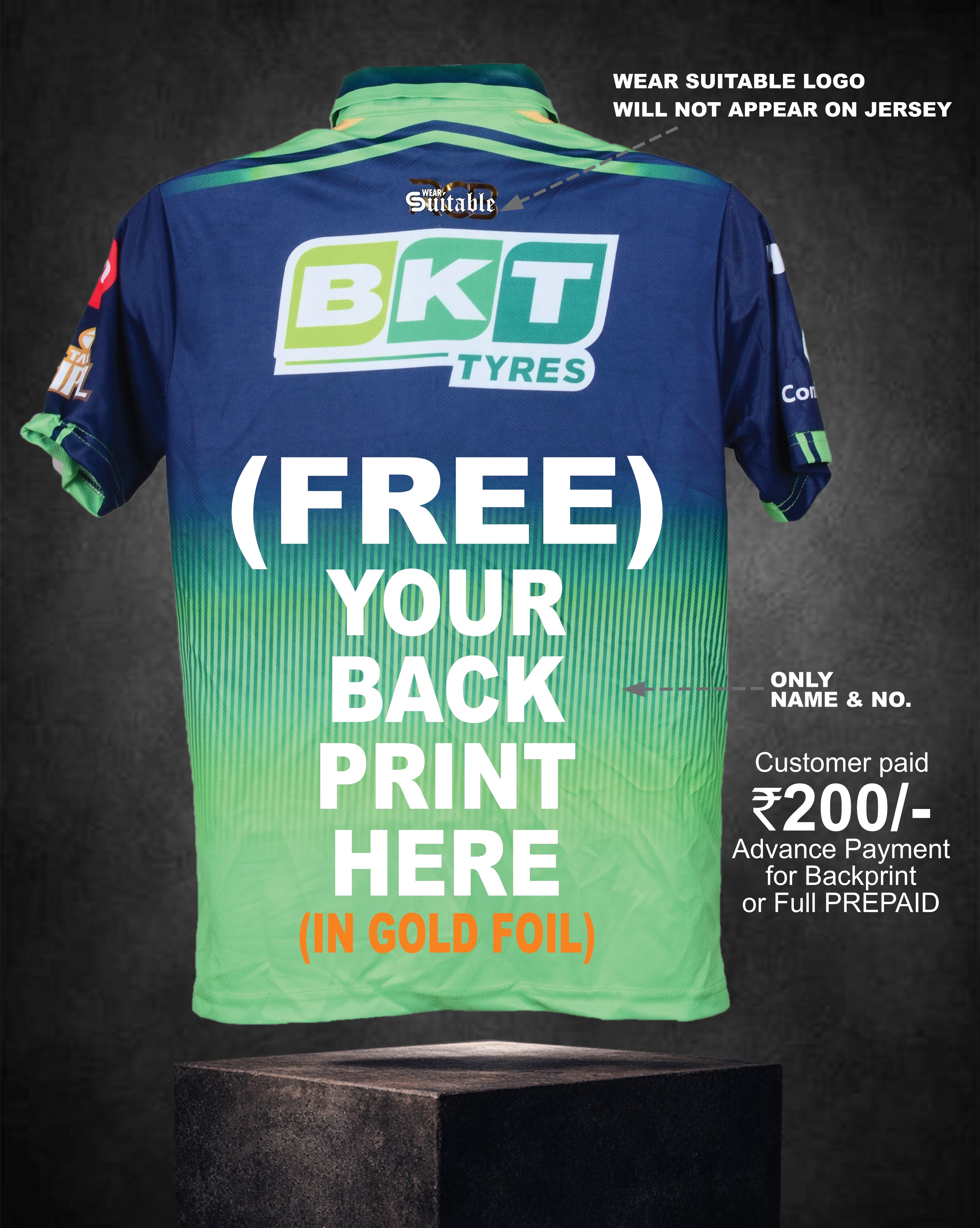 BENGALURU JERSEY GREEN –  TWO STAR (GOLD FOIL EDITION) 2026